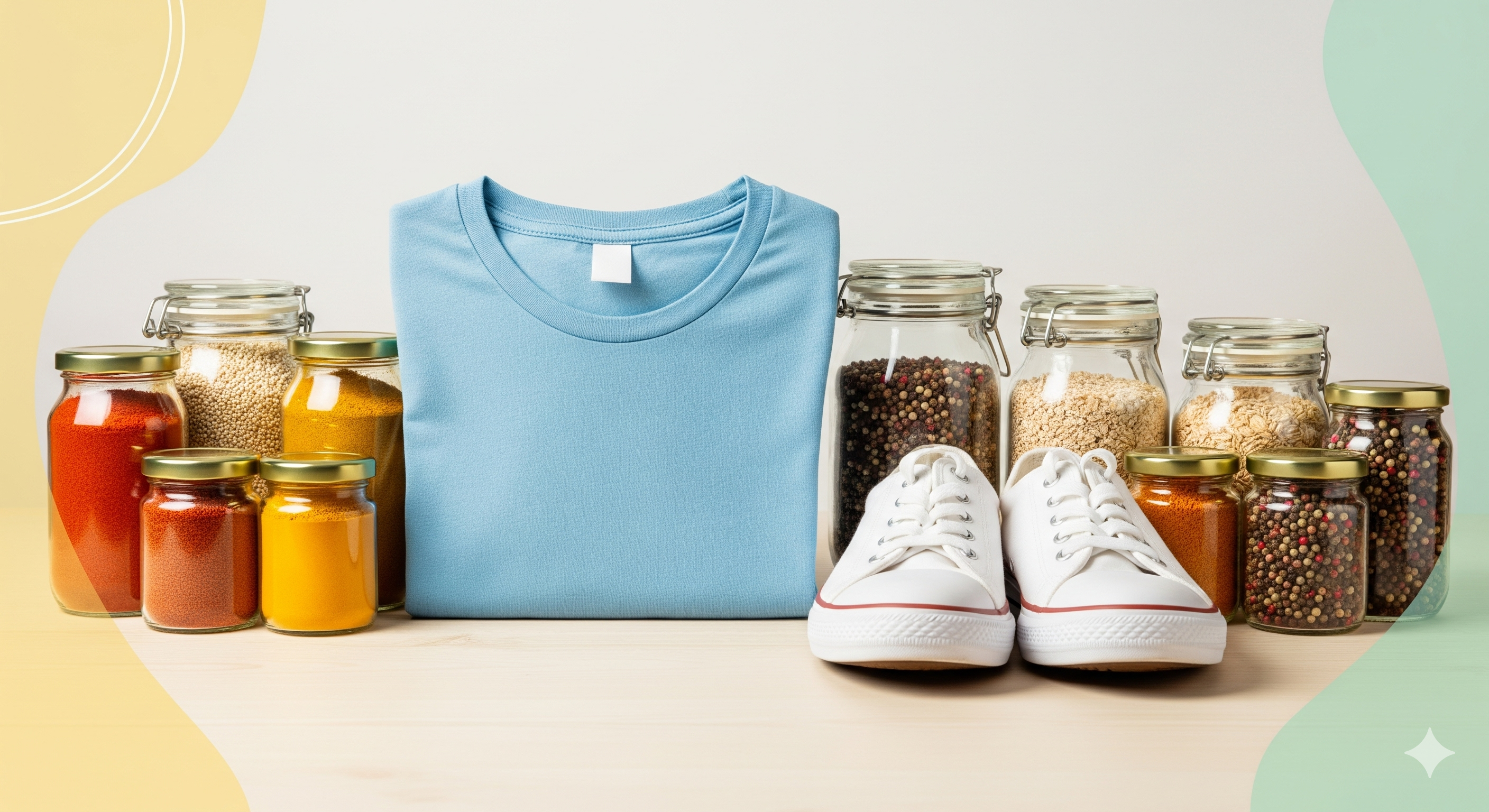 Spices, T-shirt, and Daily Essentials